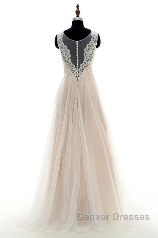 Lace Tulle A-line Floor Length Wedding Dress Secondary image