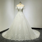 Large Tail Diamond Wedding Short Sleeved Lace High-End Wedding Band