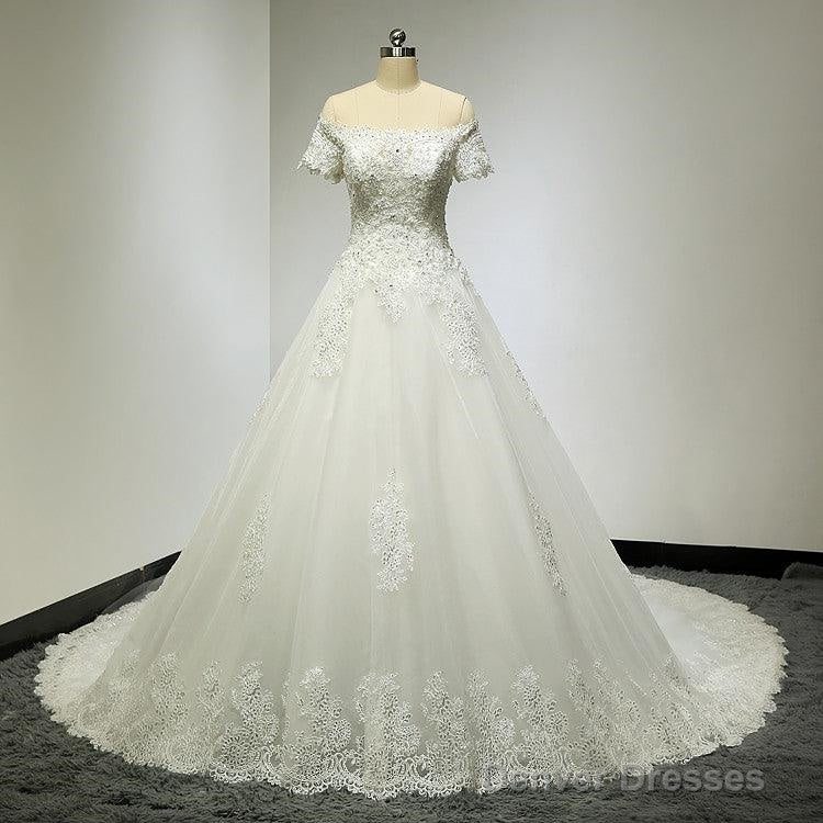 Large Tail Diamond Wedding Short Sleeved Lace High-End Wedding Band