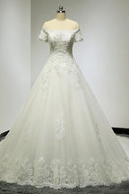Large Tail Diamond Wedding Short Sleeved Lace High-End Wedding Band