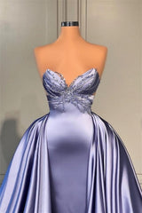 Lavender Long Glitter Sleeveless Prom Dress With Beads A-line