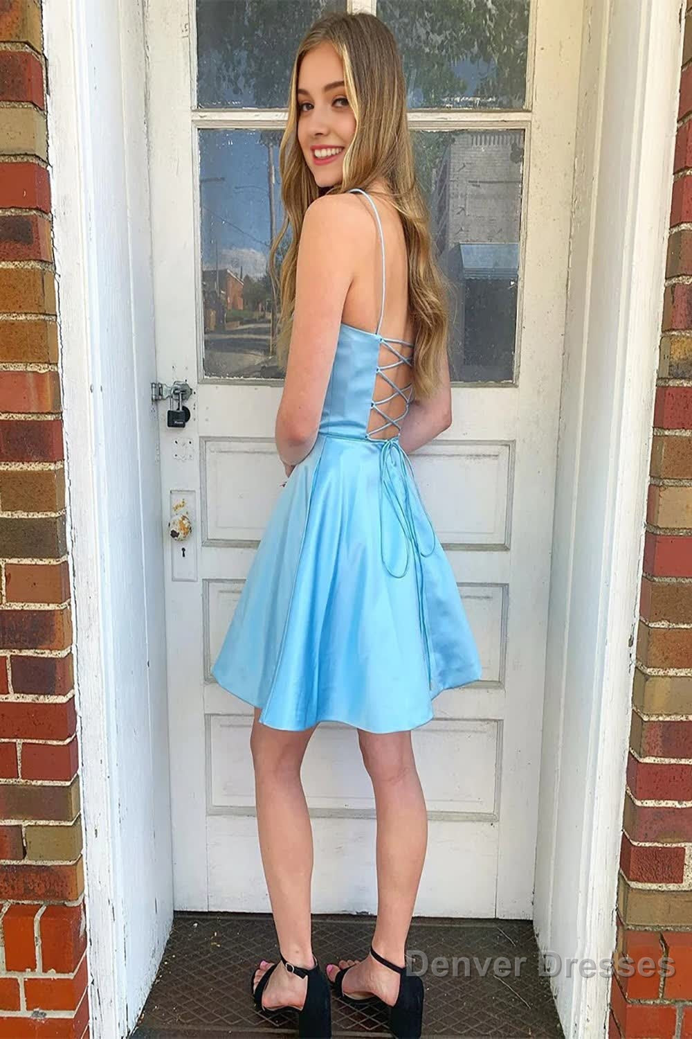 Light Blue A Line Simple Homecoming dress Secondary image