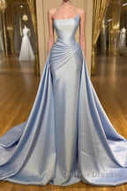 Light Blue A-line Sleeveless Graduation Dress Long Fabulous Prom Dress