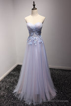 Light Blue and Pink Charming Sweetheart Lace Party Dress , Formal Dress , Formal Gowns