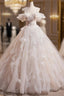 Light Champagne Spaghetti Strap Tulle Long Prom Dress, Beautiful A-Line Formal Evening Dress