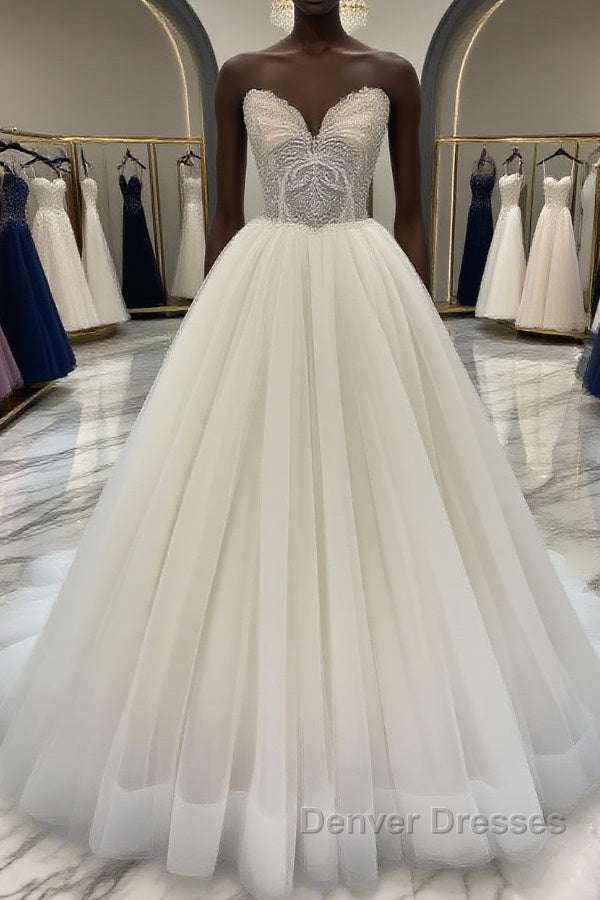 Light champagne tulle long prom Dress, tulle evening Dress Main image