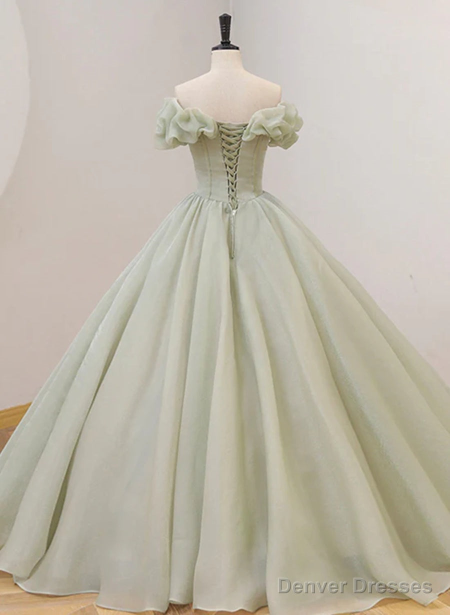 Light Green Ball Gown Sweetheart Beaded Prom Dress, Green Sweet 16 Dresses Secondary image