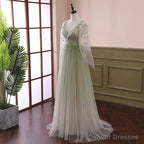 Light Green Gradient Soft Tulle Long Junior Prom Dress Green Formal Dress Party Dress prom dresses shops