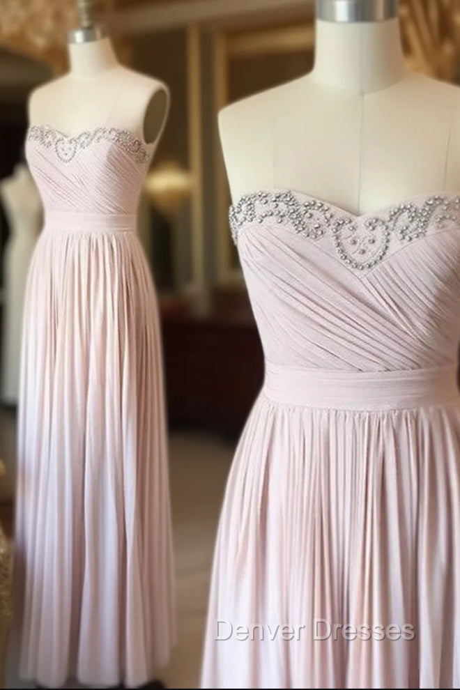 Light Pink Sweetheart Long Prom Dress, Evening Dress Main image