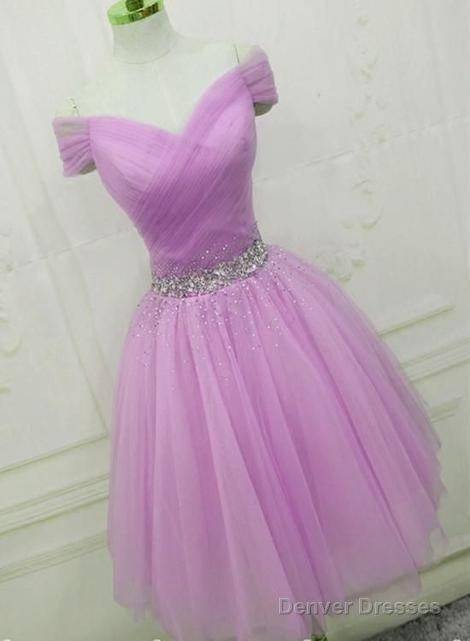 Light Purple Beaded Cute Tulle Homecoming Dress Main image