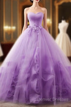 Light Purple Sweetheart Tulle Ball Gown Princess New Style Formal Dress, Purple Party Dress Prom Dress