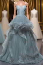 New Arrival Spaghetti Straps Tulle Long Formal Prom Dress, Charming Evening Party Dress