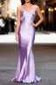 Lilac Floral Mermaid Corset Long Prom Dress