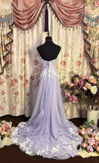 Lilac Strapless Prom Dress Long Evening Party Dress