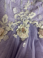 Lilac Strapless Prom Dress Long Evening Party Dress