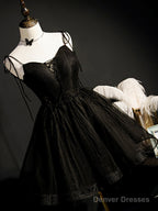 Little Black Hoco Dress Short Homecoming Dresses