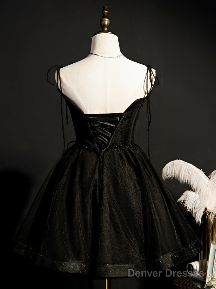 Little Black Hoco Dress Short Homecoming Dresses