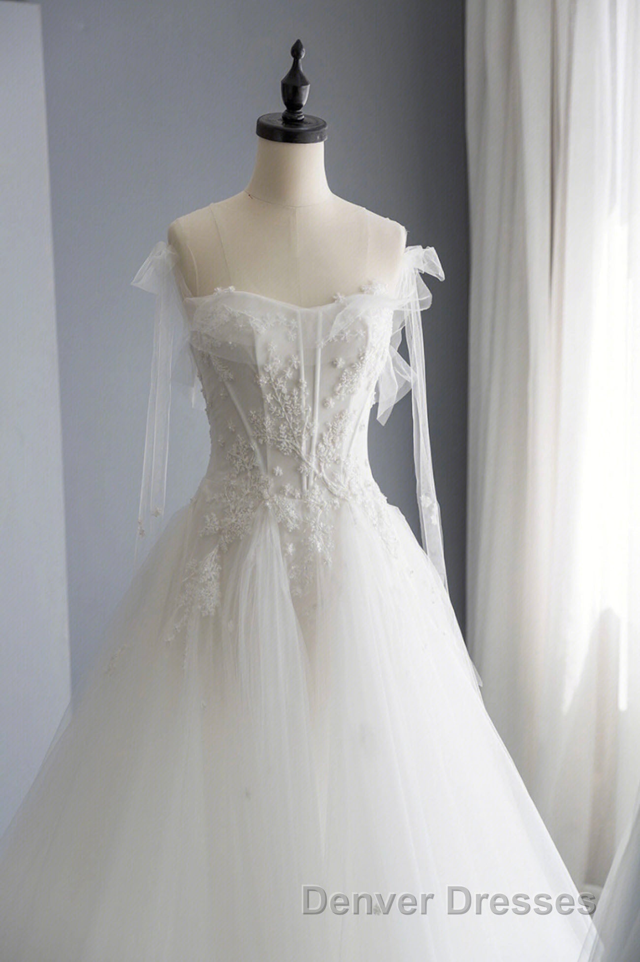 A-Line Tulle Lace Long Prom Dress, Evening Party Dress Secondary image