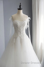 A-Line Tulle Lace Long Prom Dress, Evening Party Dress