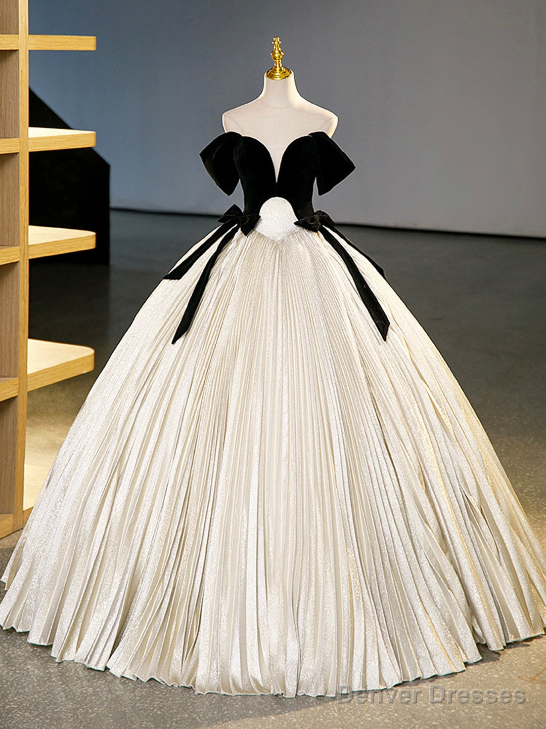 Black Velvet Long Prom Dress, Champagne A-Line Formal Dress Evening Dress