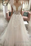 Long A-Line Sweetheart Tulle Wedding Dress With Appliques Lace