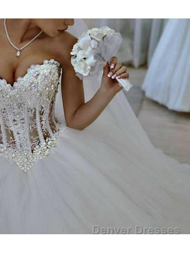 Long Ball Gown Strapless Lace Tulle Wedding Dress Secondary image