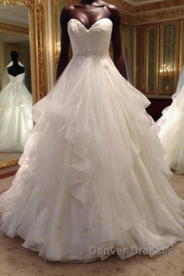 Long Ball Gown Tulle Sweetheart Wedding Dress Main image