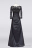 Long Black A Line Mother Of The Bride Dress