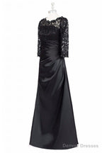 Long Black A Line Mother Of The Bride Dress