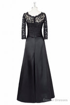 Long Black A Line Mother Of The Bride Dress