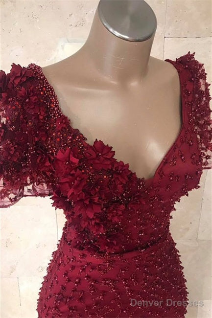 Long Evening dress burgundy with sleeves Secondary image