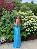 Long Evening Prom Dress, Custom Blue Prom Dress