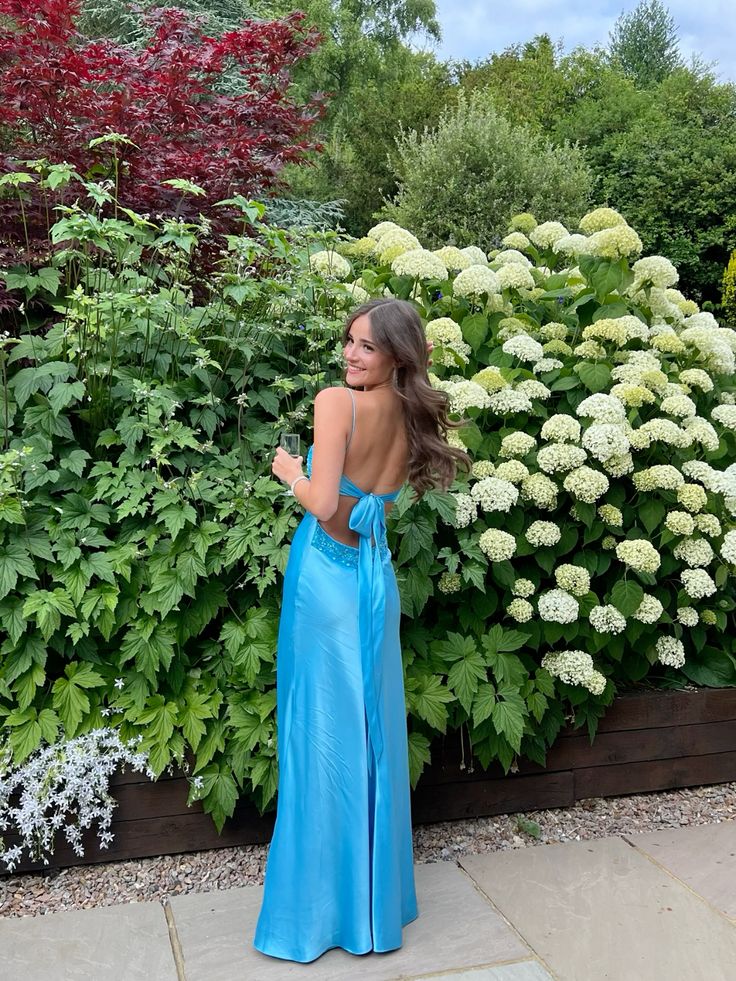 Long Evening Prom Dress, Custom Blue Prom Dress