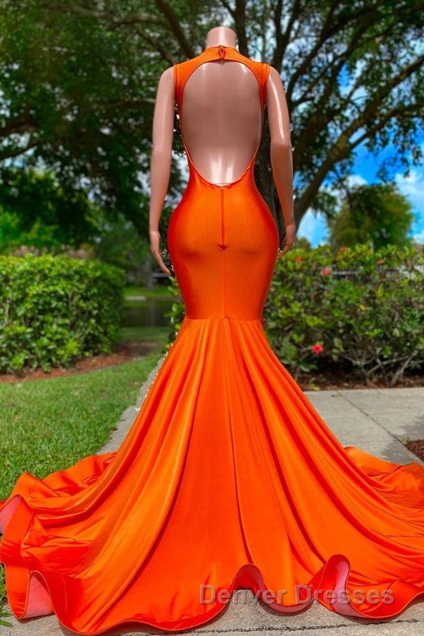 Long Mermaid Deep Sequined V-neck Stretch Satin Backless Prom Dress with Appliques Secondary image