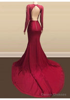Long Mermaid Gold Red Lace Prom Dresses Mermaid Formal Gowns