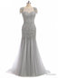 Long Mermaid Prom Dress Sparkly Beading Bodice Formal