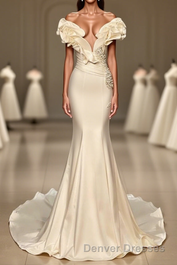 Long Mermaid Sweetheart Satin Prom Dress