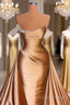 Long One Shoulder Prom Dress Beaded Mermaid Pageants Gowns With Court Train