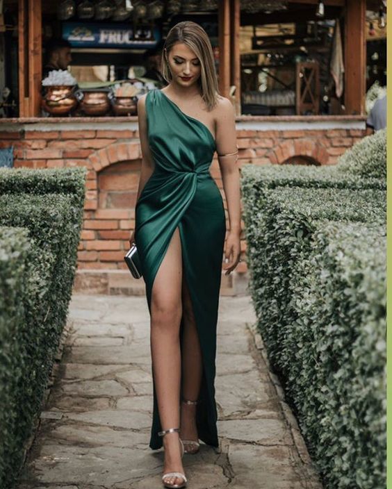 Long Prom Dress, Green Evening Dress