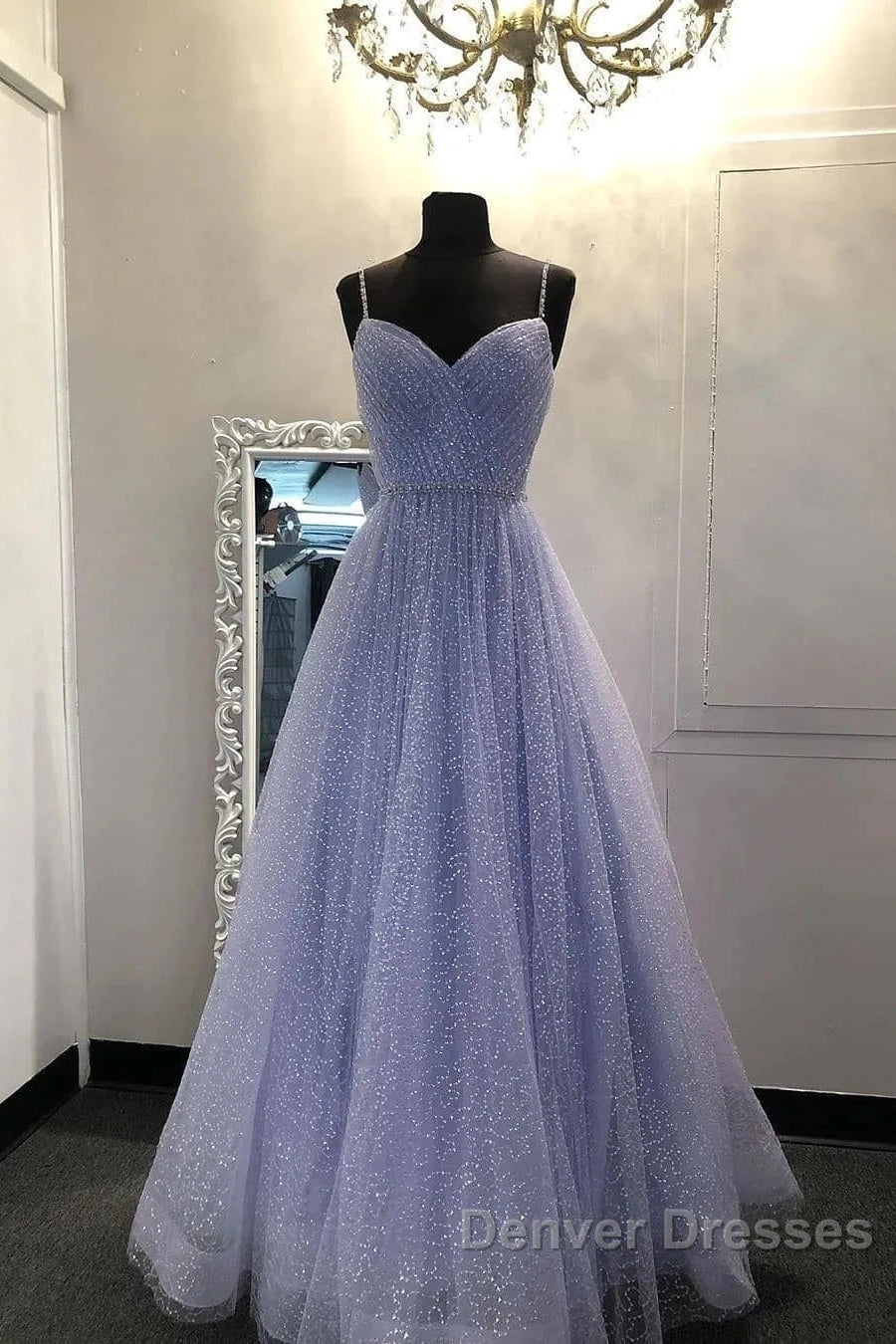 Long Sequin Lavender Sweetheart Beading Prom Dress Secondary image
