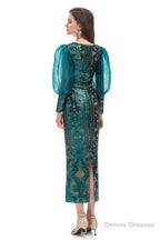 Long Sleeve Tea Length Prom Dresses