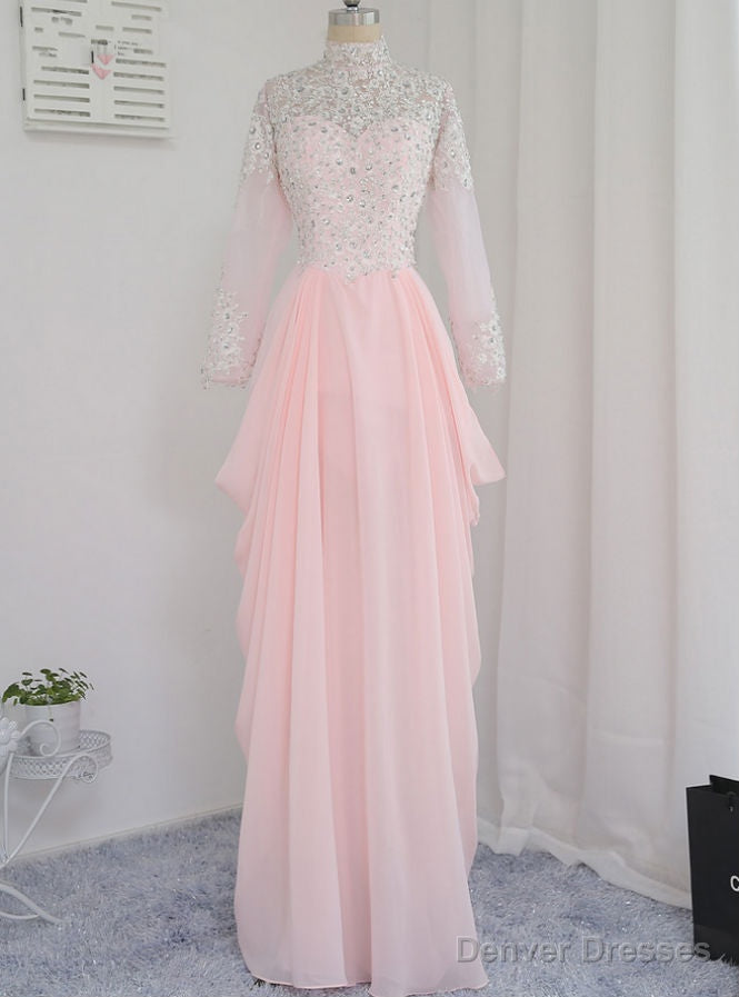 Long Sleeves Appliques Beaded Long Evening Gown Prom Dress Main image