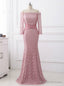 Long Sleeves Lace Criss-Cross Mother of The Bride Dresses