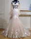 Long Sleeves Mermaid See Through Wedding Dresses Lace Embroidery