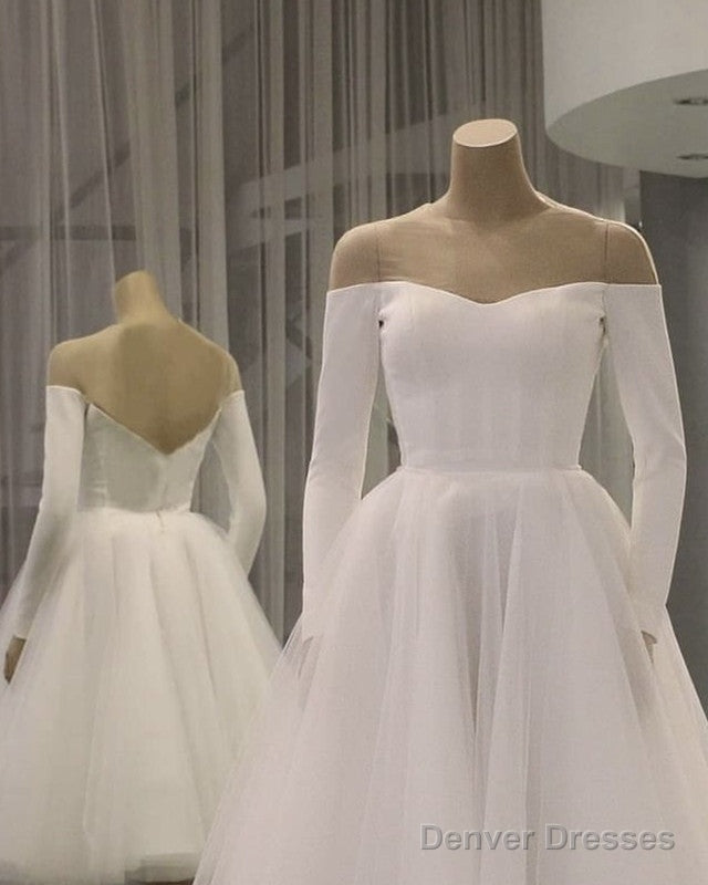 Long Sleeves Tea Length Tulle Off Shoulder Dress Secondary image