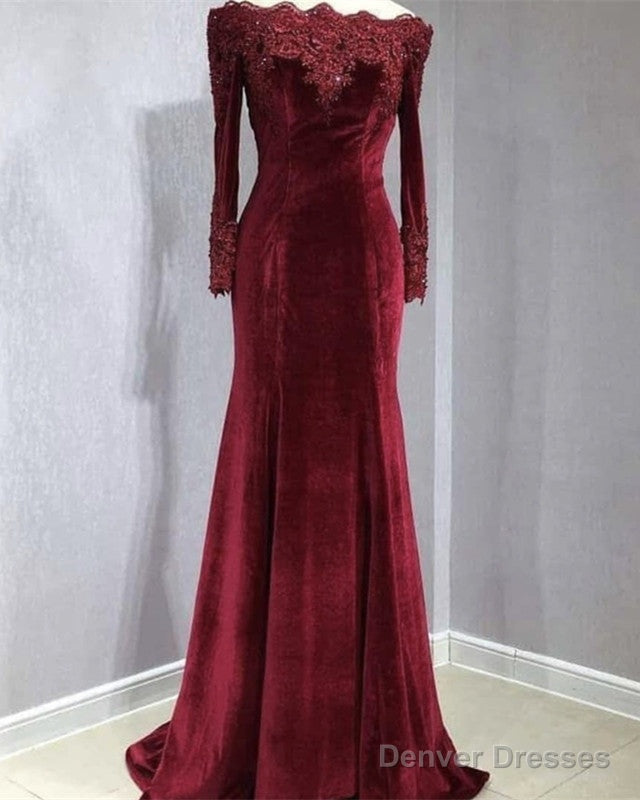 Long Sleeves Velvet Mermaid Prom Dresses Detachable Skirt Secondary image