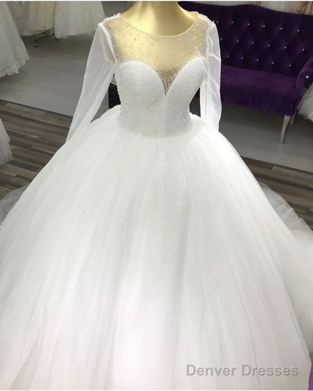 Long Sleeves Wedding Gown Sequins Beaded Secondary image