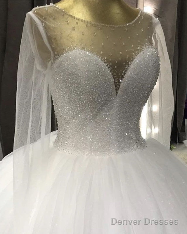 Long Sleeves Wedding Gown Sequins Beaded Main image