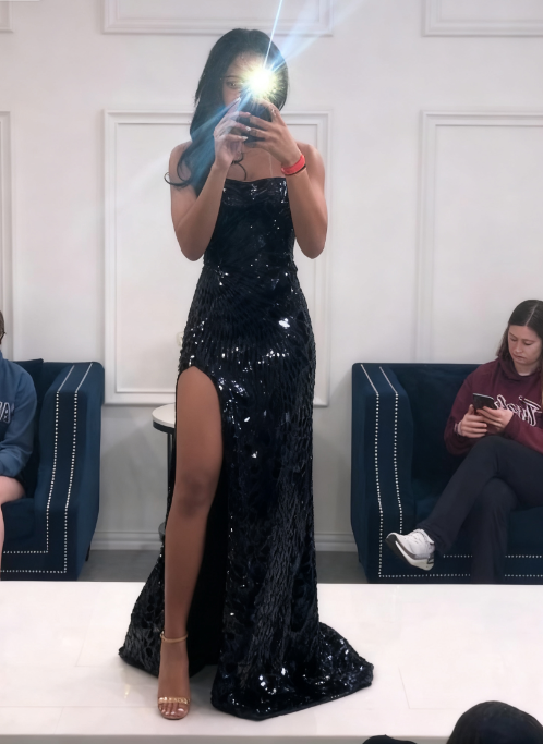 Long Spaghetti Straps Mermaid Slit Prom Dress, Long Prom Dress