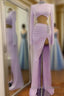 Long Two Piece Mermaid High Neck Split Prom Dress with Sleeves